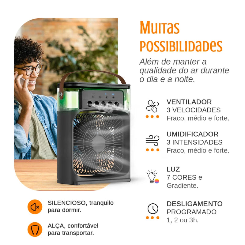 Mini Ar Condicionado Climatizador Umidificador Ventilador Portátil